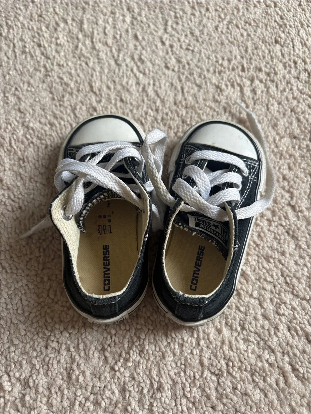 Converse Kids Black and White Canvas Lace-Up Sneakers